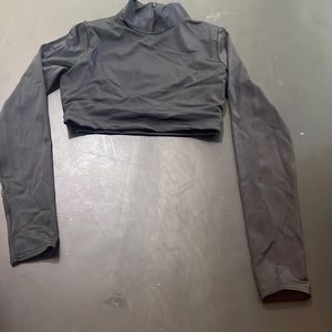 Crop top- zip up back mock turtleneck- long sleeve- excellent condition